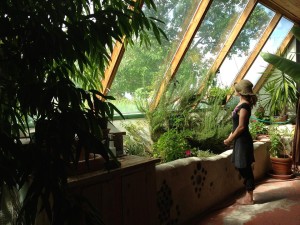 Rivera Sun at home in the earthship house. Photo by Nova Ami