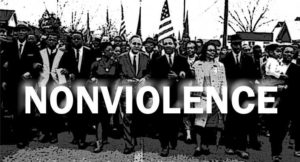 "Nonviolence" by Democracy Chronicles. CC 2.0 See the article "Martin Luther King Jr’s Nonviolent Strategy" for the original image on Democracy Chronicles. https://democracychronicles.com/nonviolent-strategy/